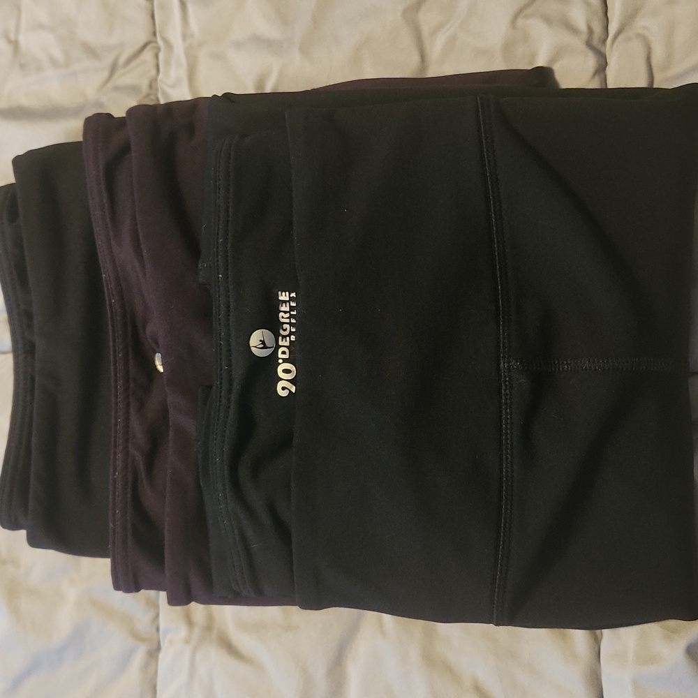 90 DEGREE Set Of (3) Fleece Lined Leggings